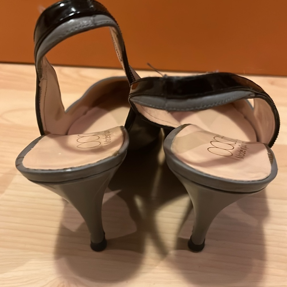 Vintage Pacesetter gray & black sling back heels 7.5‎ - Picture 8 of 13